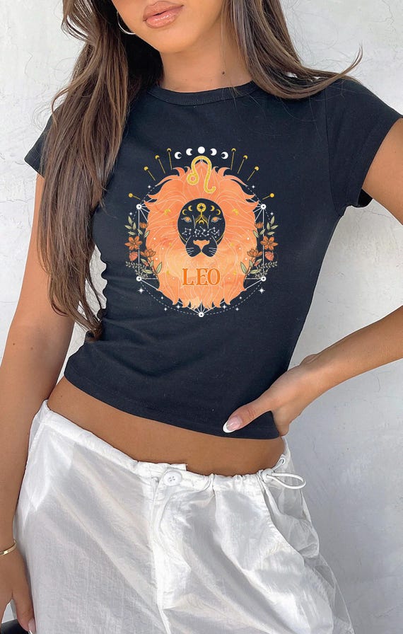 Vintage Leo Crop Top, Leo Zodiac 90's Baby Tee, Aesthetic Leo Tank