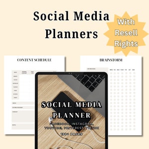 Resell Rights Canva Social media planner PLR Templates PLR Digital Products Sell as your own Sell on Etsy Instagram Planner Facebook TikTok