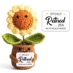 Crochet Sunflower Retirement Gift: Funny Wool Yarn Decor
