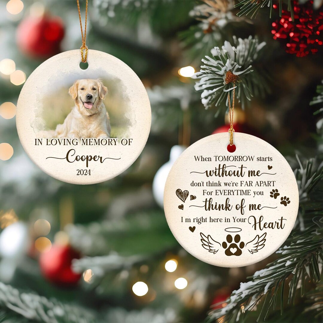 Personalized Pet Memorial Ornament: Photo Keepsake, Dog Loss Gift - Etsy