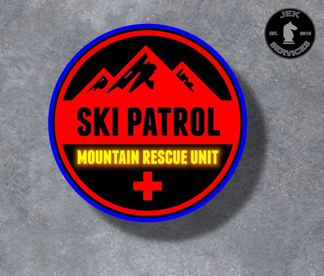 Mount Rescue Wall Sticker Ski Patrol Mountain Rescue Unit Waterproof Sticker Decal for Water ...