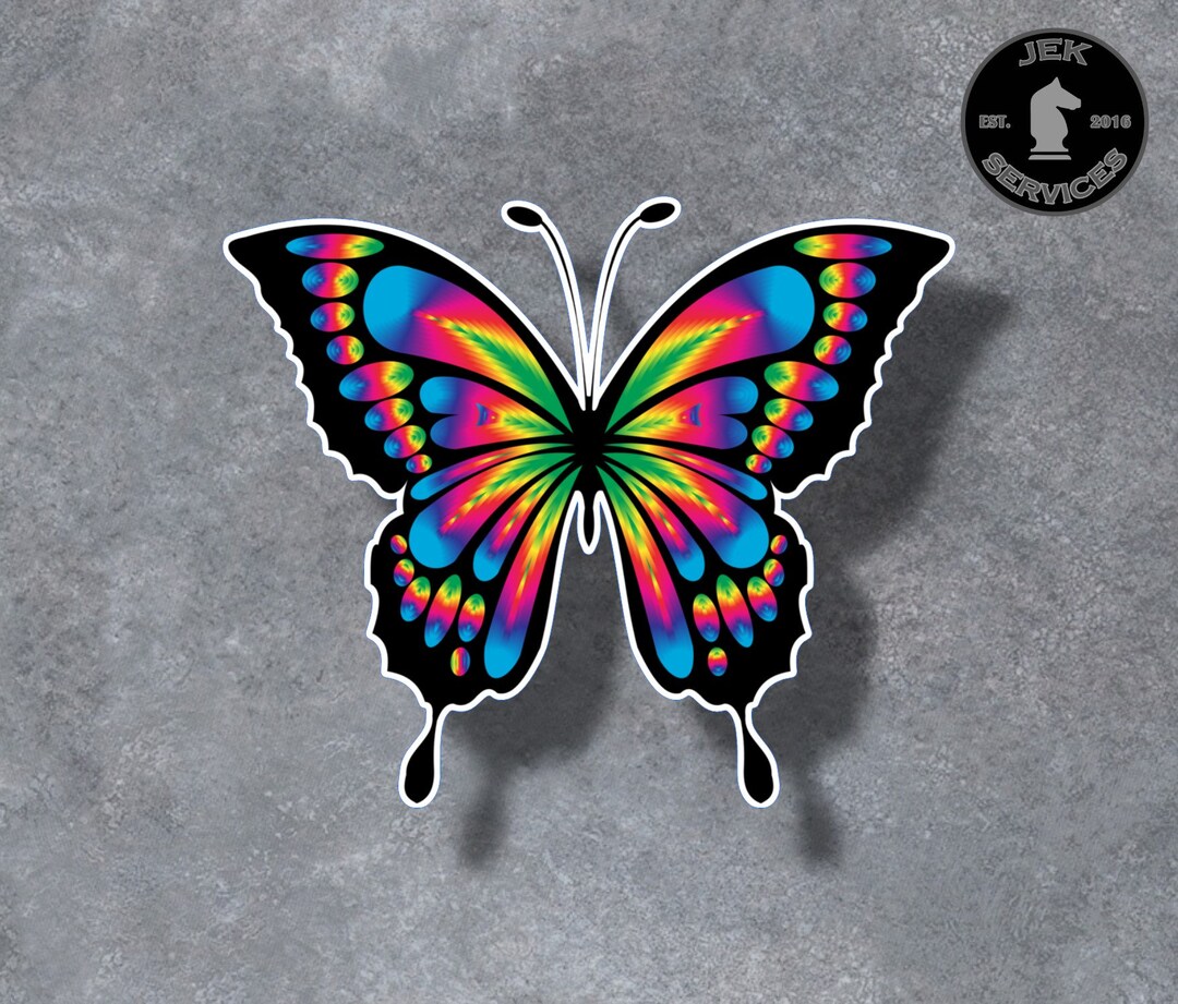 Colorful Butterfly Sticker - Etsy