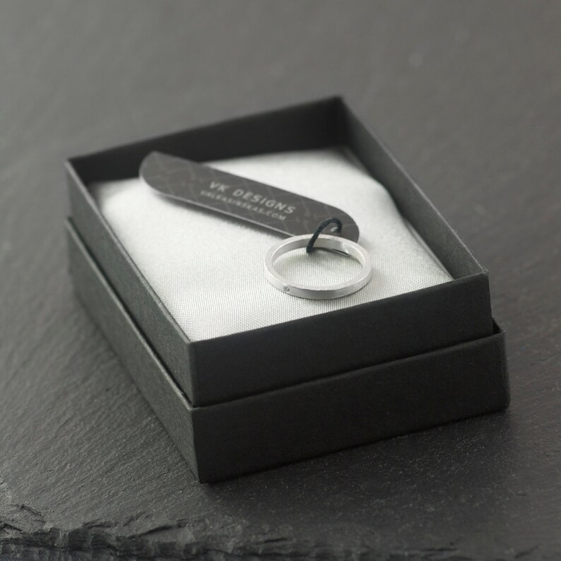 Special Hand Forged Blue diamond Recycled Palladium Sterling Ring Size 8 Ready to Ship
