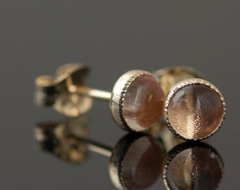 Gold Sunstone Earrings