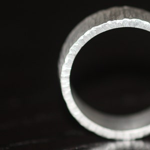 Palladium Sterling Band Hand Forged Ring