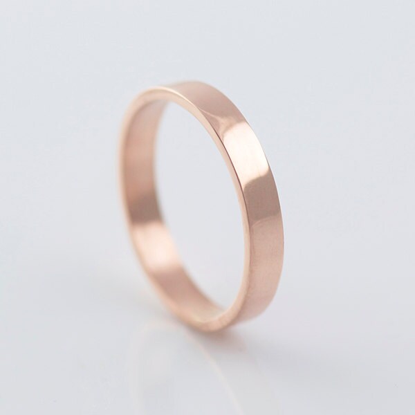 Rose Gold Wedding Bands Recycled Hand Forged 14k Eco Friendly - Etsy