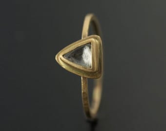 Uncut Macle Diamond In 14k Yellow Gold