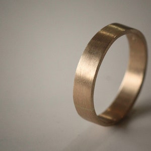 Recycled Hand Forged 14k Yellow Gold Ring 4mm Band Eco Friendly Metal