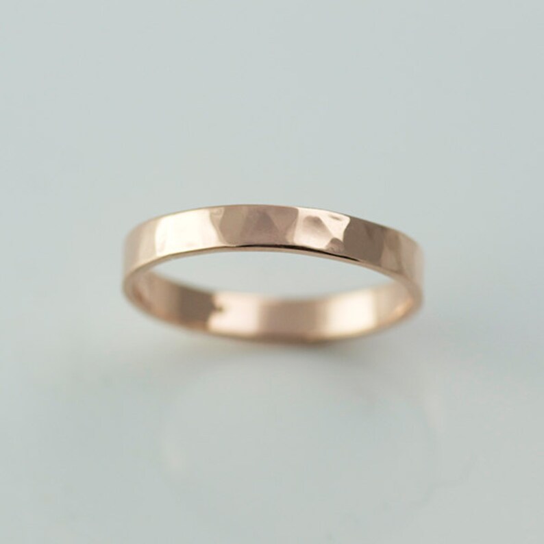 Rose Gold Wedding Bands Recycled Hand 14k Eco Friendly Metal Etsy