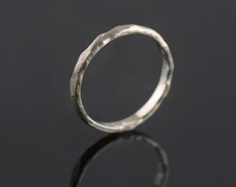 Melted Bands 3mm 14k Palladium White Gold