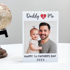 Personalized Daddy and Me Brick Photo Block, Fathers Day Gift, Gift for Dad, Photo Building Block, Dad Puzzle Gift