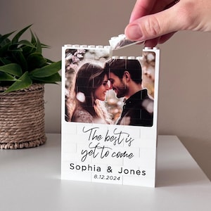 Cadeaux de fiançailles pour couple, Cadeaux personnalisés pour les nouvelles fiancées, Plaque de fiançailles personnalisée, Cadeau photo de fiançailles, Idée cadeau Noël