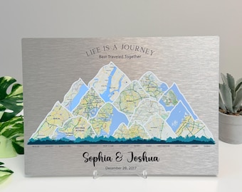 10 Year Anniversary Gift for Him . Custom Aluminum Wall Art . Tin Anniversary Gift for Husband and Wife