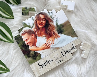Rompecabezas de bloques con fotos personalizadas, ladrillos para construir con imágenes personalizadas, rompecabezas de construcción con fotos en color, regalo de aniversario, regalo para él, rompecabezas de ladrillos