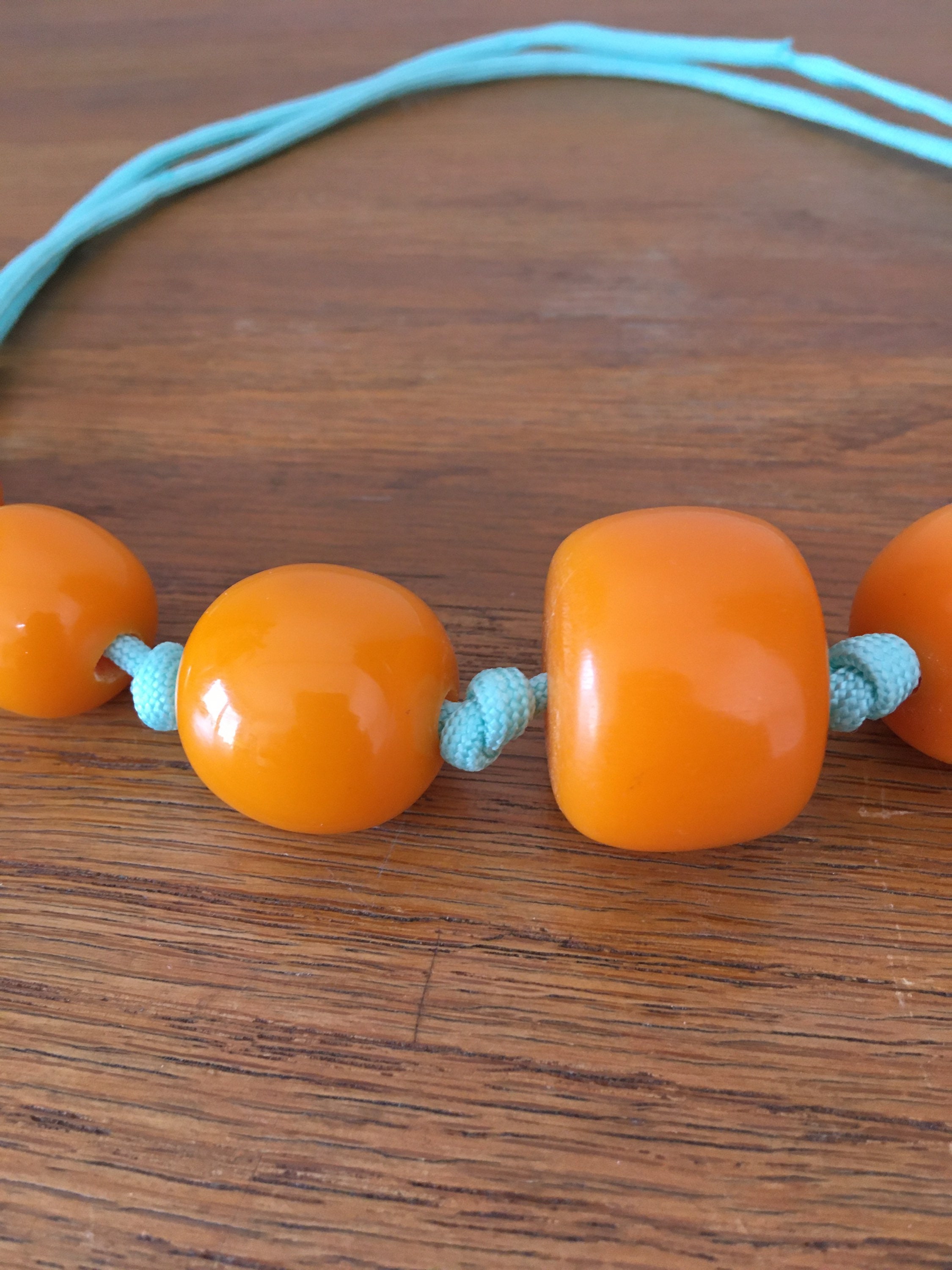 Collier Vintage Perles Chevron Bleu - Perles De Verre Africaines - Fait Main Népal