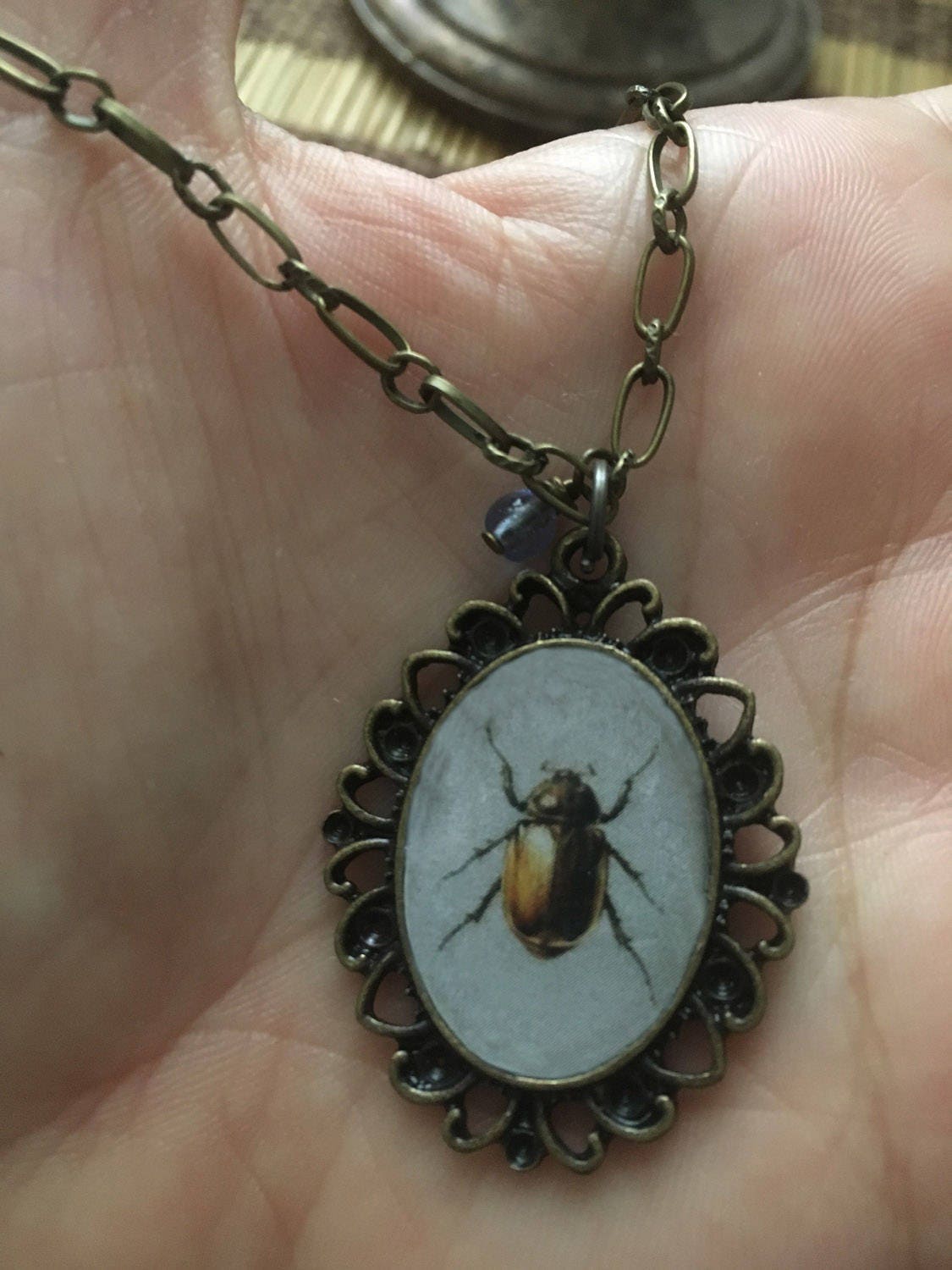 Beetle Jewelry, Beetle Necklace, Beetle Pendant, Jewel Beetle Pendant