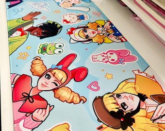OW x HK Friends Collab Desk Mat, Original Artwork Kawaii Mouse Pad (27 x 11.5)