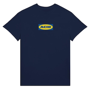 ACID Techno T-Shirt | Unisex Heavyweight Tee | Rave Party Fashion | Acid House Inspired Design Navy