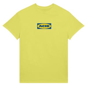 ACID Techno T-Shirt | Unisex Heavyweight Tee | Rave Party Fashion | Acid House Inspired Design Cornsilk