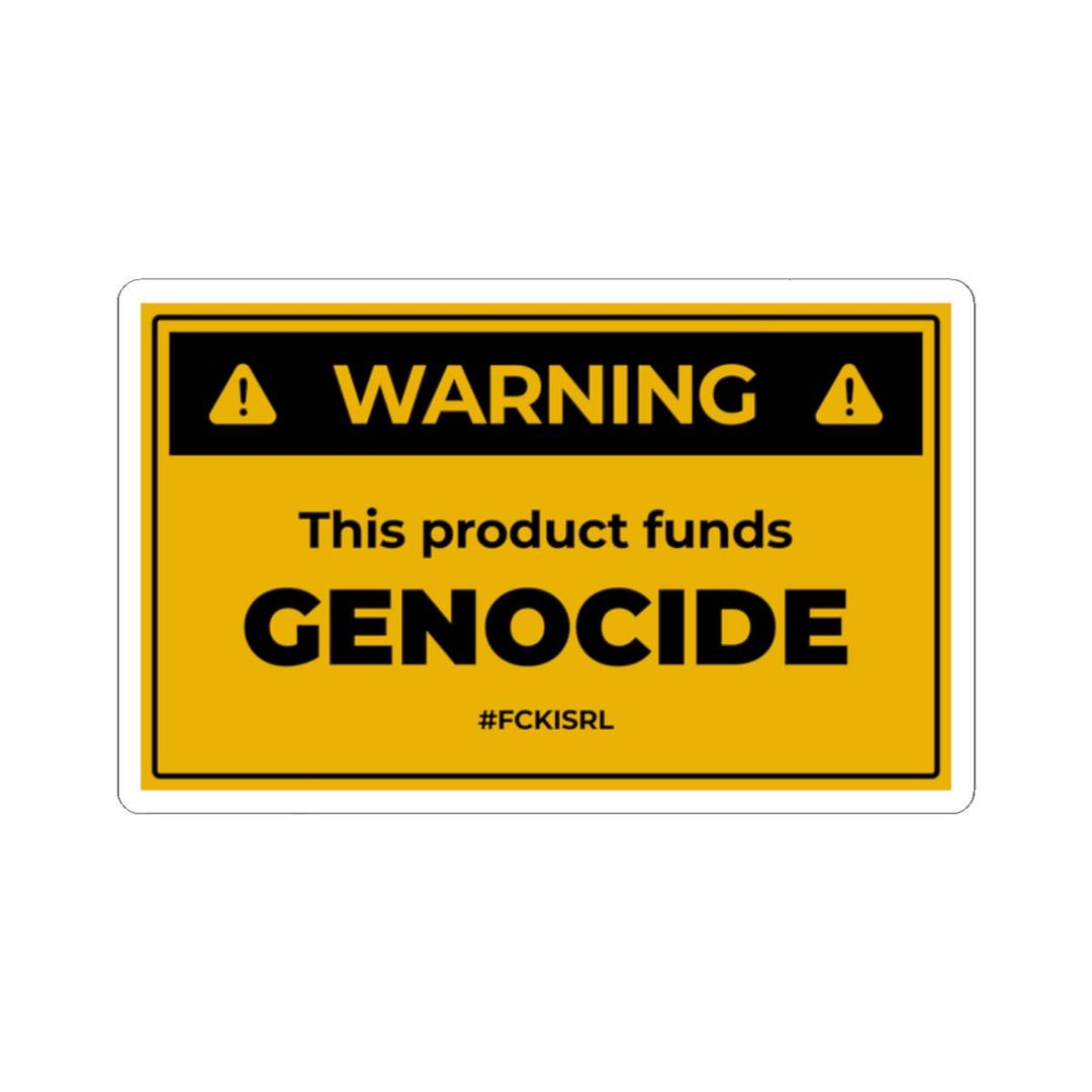 Warning Kiss-cut Stickers, Boycott Israeli Products, Genocide in Gaza ...