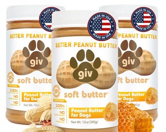 All Natural Human Grade Dog Peanut Butter 3 JAR BUNDLE