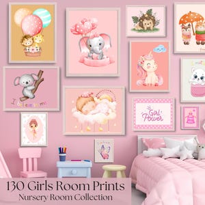 Stampe artistiche da parete per la cameretta delle bambine: cuccioli, unicorni (download digitale)