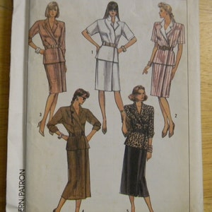 Vintage Uncut Simplicity Pattern 8620 Size 14 Mock Wrap dress