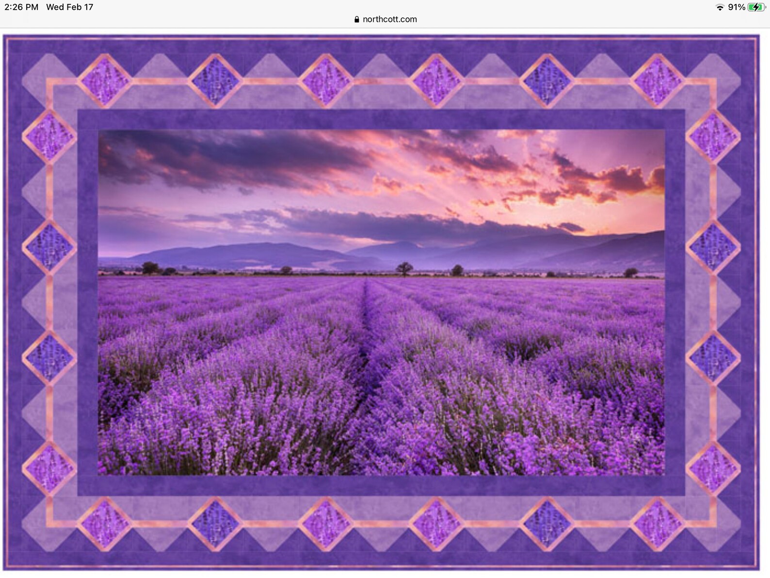 The View From Here Lavender Fields Cotton Quilt Fabric by Etsy