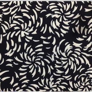 Black and White Batik Print Cotton Fabric by Banyon Batiks