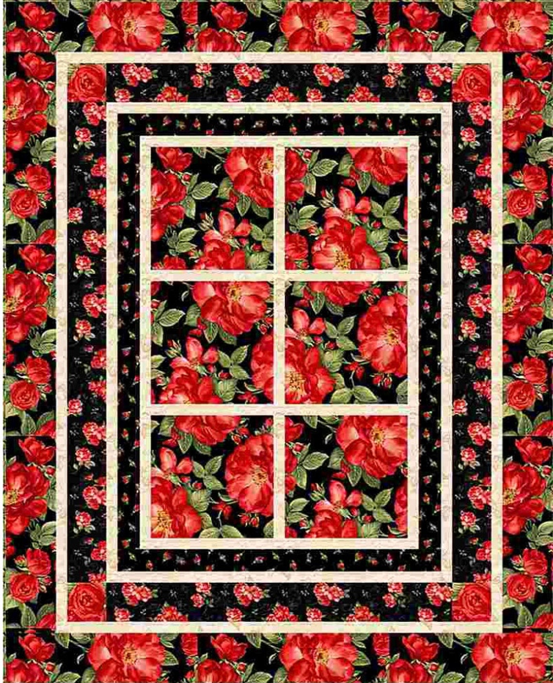 Roses & Butterflies Cotton Fabric by Timeless Treasures - Etsy