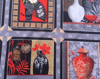 Narumi Asian Print Cotton Fabric  Panel
