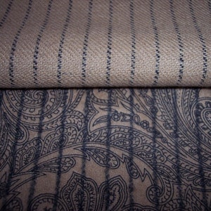 Reversible Paisley Beige Italian Wool 60” Wide