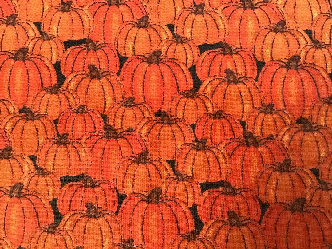Harvest Fall Pumpkins Cotton Fabric - Etsy