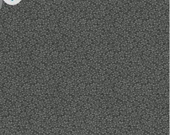 Könnte beinhalten: Ein dunkelgrauer Stoff mit einem kleinen weißen Blumenmuster. Der Stoff wird mit einem Lineal zur Skalierung gezeigt.