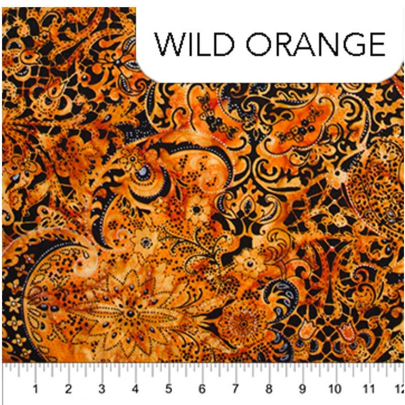 Orange Print Fabric - Etsy