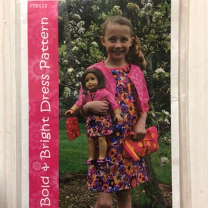 Bold and Bright Pattern for Little Girl Top and Pants Sizes 7-14   FTD113