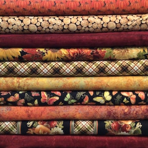 Fall, Autumn Thanksgiving Bundle of Cotton Fabric centered around the Harvest Collection by Timeless Treasures