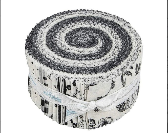 My Minds Eye Black & White Rolie Polie Cotton Fabric By Riley Blake 2 1