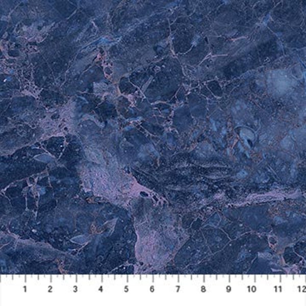 The View From Here 2 Veined Marble Blue/Purple by Northcott