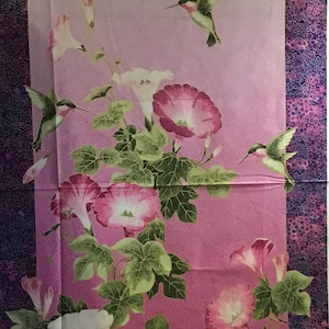 Shimmer Morning Glory Panel Cotton Fabric