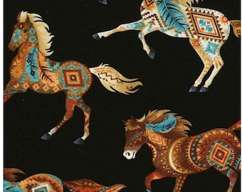 Southwest Horses C5036 Cotton Fabric by Timeless Treasures