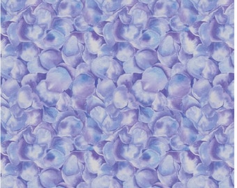 A Painted Garden Floral Print Cotton in Violet Fabric by Benartex 13402