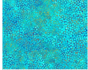 Luminosity Raindrops in Turquoise Cotton Fabric in by Northcott 24455M-64