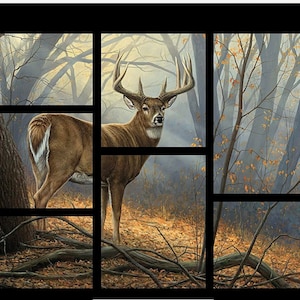 Cotton Fabric Panel CP68412 Deer Panel