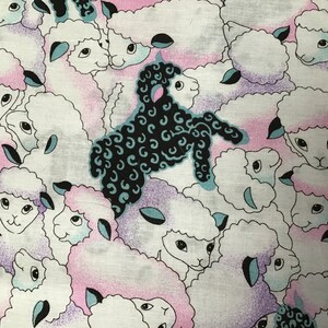 Precious Little Lambs on Print Cotton Fabric image 2