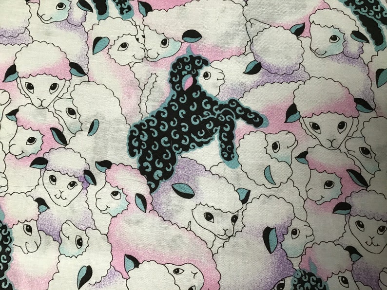 Precious Little Lambs on Print Cotton Fabric image 2