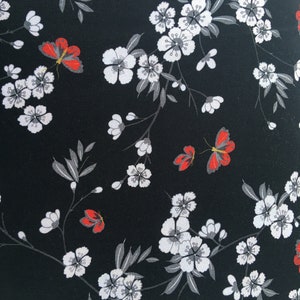Narumi Asian Print Cotton Fabric Floral 12 3/4” remnants