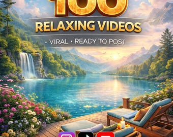 100 ontspannende natuurvideo's: TikTok, haspels, YouTube-shorts (digitale download, canva bewerkbaar)