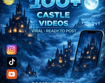 100+ kasteelvideo's | Rollen, TikTok, YouTube (digitale download)