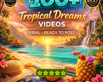 100 tropische videoclips | Paradise TikTok-spoelen, YT-Shorts (digitale download, canva bewerkbaar)